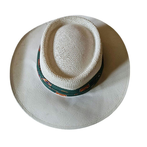 Vintage Creme White Braided hat - Picture 4 of 11